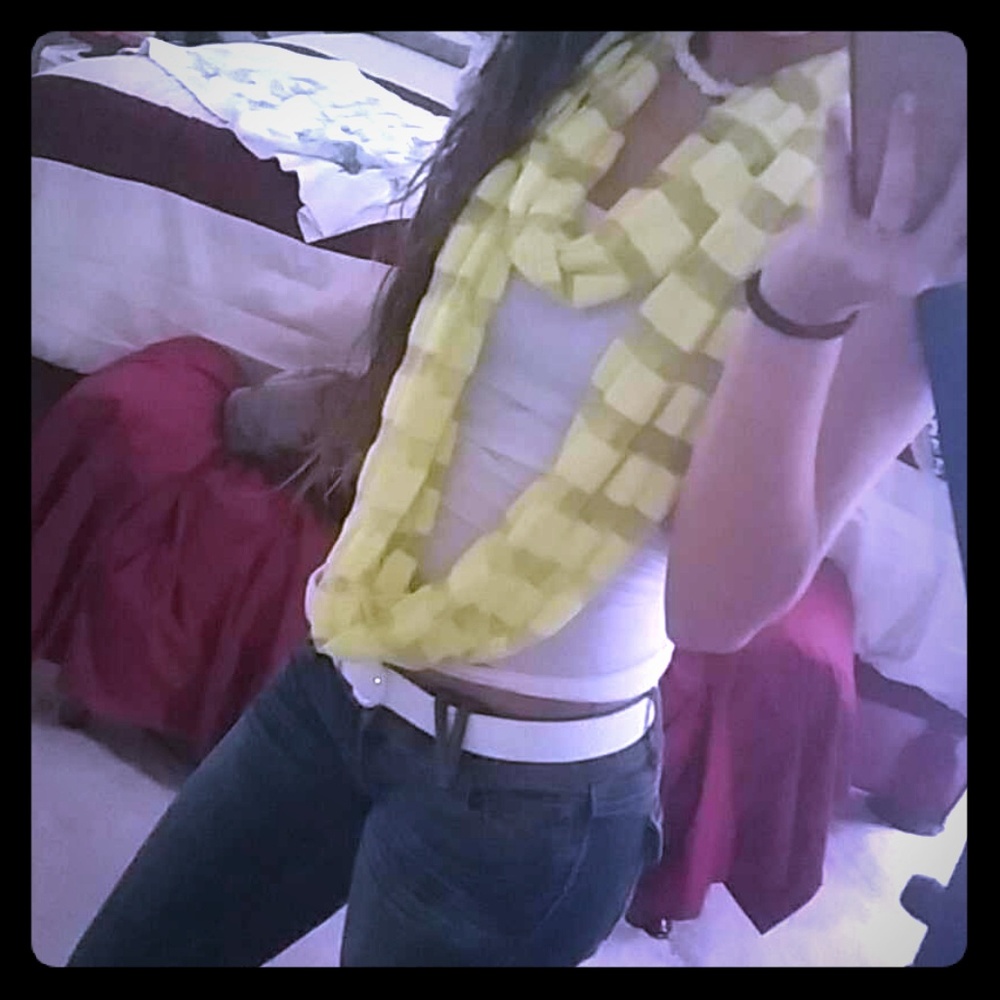 Yellow and Sheer scarf